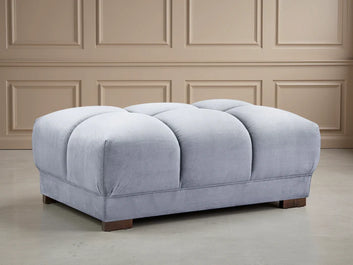 Azzuro Grey Velvet Footstool