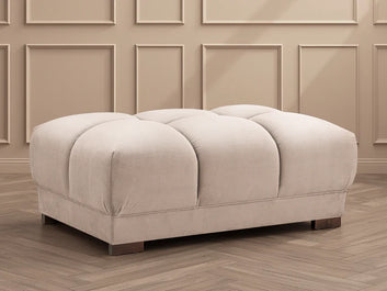 Azzuro Sofa Mocha Velvet Footstool with Anti-Slip Feet – Stylish & Comfortable Ottoman