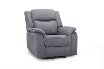 Galaxy Tech Electric Recliner Armchair Grey Fabric