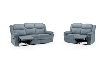 Myra Recliner Sofa Grey Fabric 3+2 Set