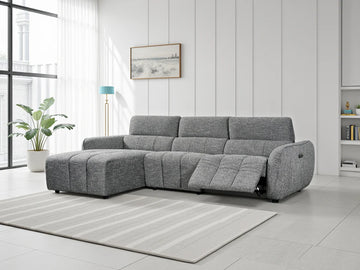Turin Electric Recliner Sofa Charcoal Left Hand